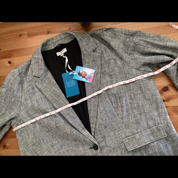 Rachel Comey Versatile Lined Chevron Oversized Tweed Blazer - Picture 9 of 11